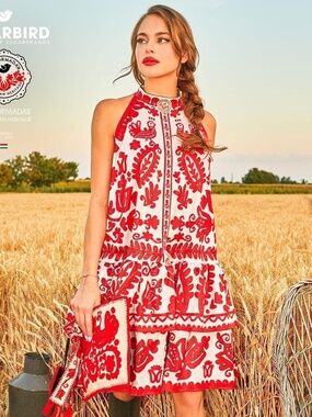 Sugarbird One Size Hungarian Kalotaszeg Motif Írottas Dress